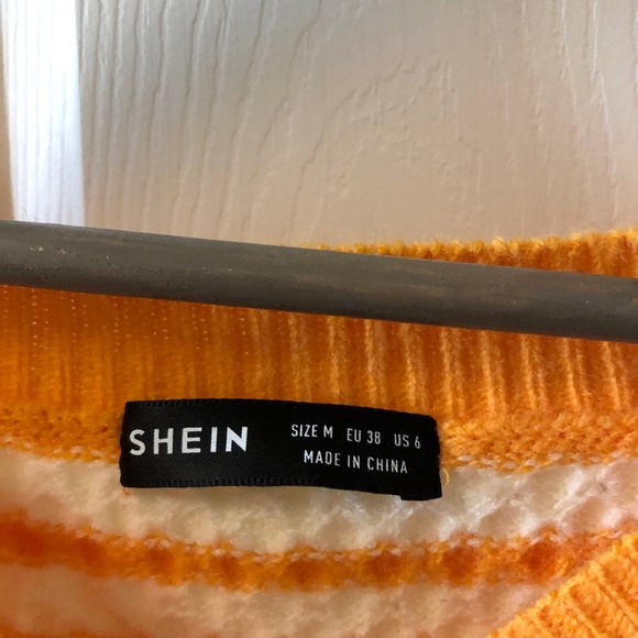 Yellow/orange/golden and white striped cardigan - Picture 5 of 5